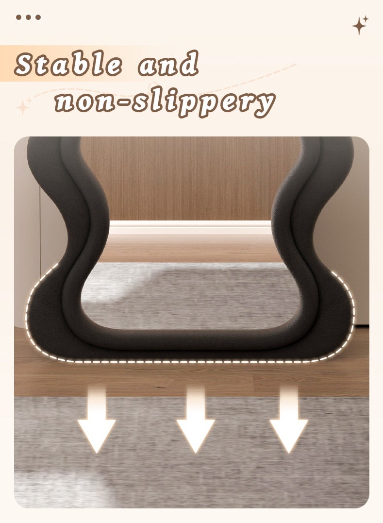 Double-Layer Wave Full Length Mirror, Black Floor Mirror with Foldable Stand for Bedroom & Dressing Room, Black - Image 5
